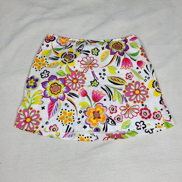 Bamboo Traders Skirt Womens Tropical Flowers Shorts Interior Cooling Mini y2k - Picture 2 of 9